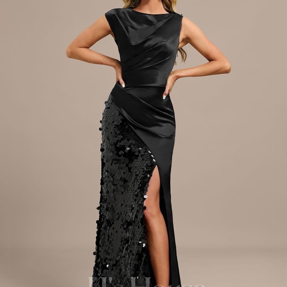 JJs House One Shoulder Black Sequin Dress - Picture 5 of 5